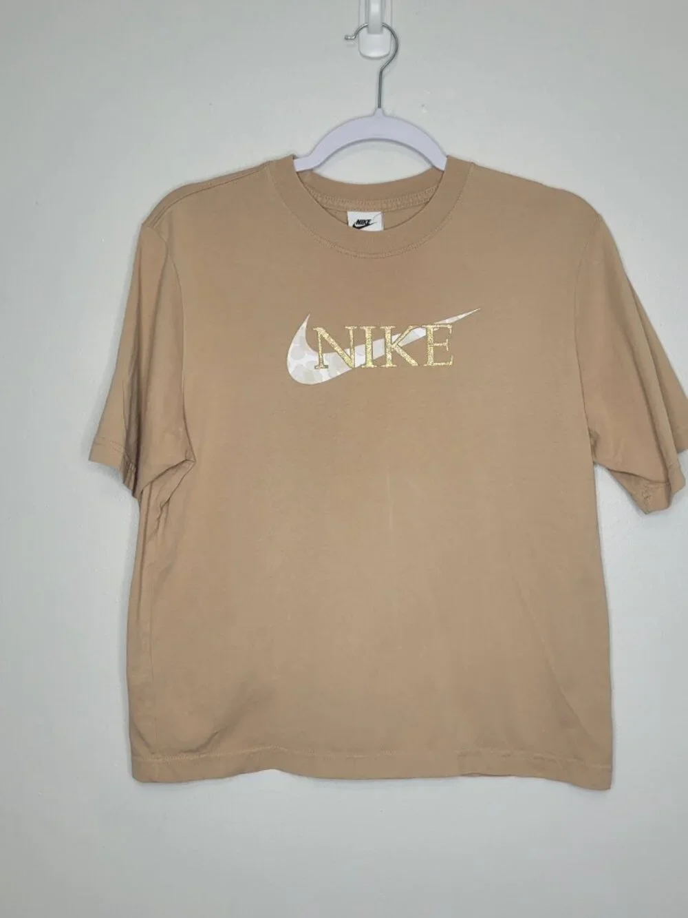 Nike shirt lot green and tan short sleeve minimalist classic casual shirt xs